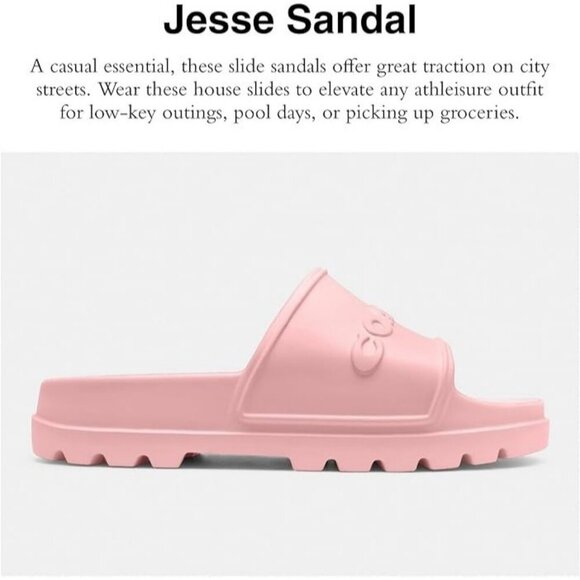 Coach Women's Size 8 Pink Jesse Rubber Slide Slide Sandal Water Resistant - Picture 2 of 4